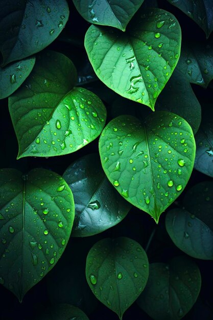 Photo generative ai background illustration of green leaves