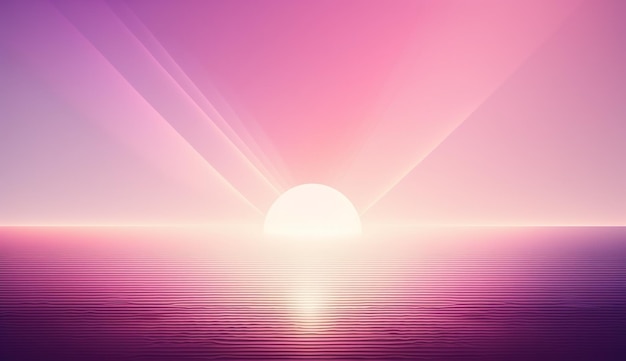 Generative AI Beautiful gradient scene landscape with light pink color horizontal wallpaper