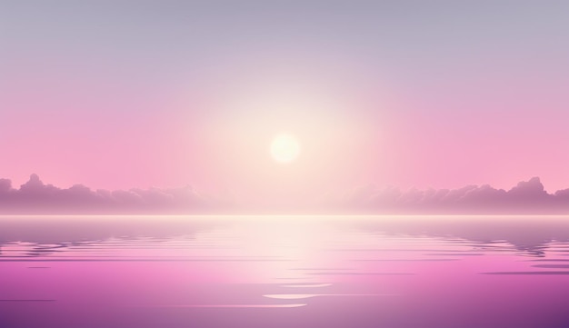 Generative AI Beautiful gradient scene landscape with light pink color horizontal wallpaper