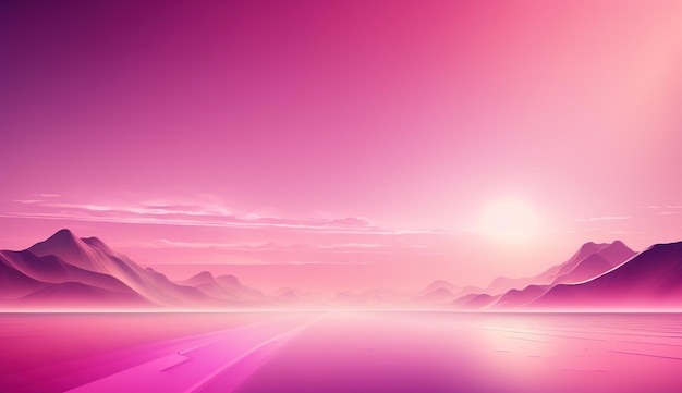 Generative AI Beautiful gradient scene landscape with light pink color horizontal wallpaper