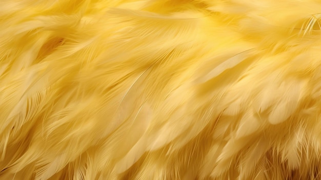 Generative AI Beautiful light yellow closeup feathers photorealistic background yellow feathers