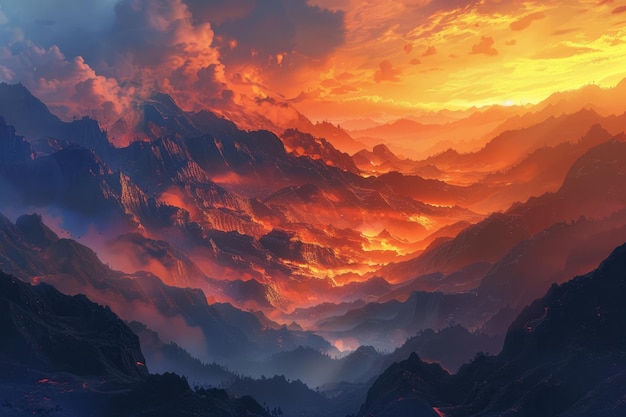 Generative AI Captures the Splendor of Mountain View Bathed in Soft Morning Light