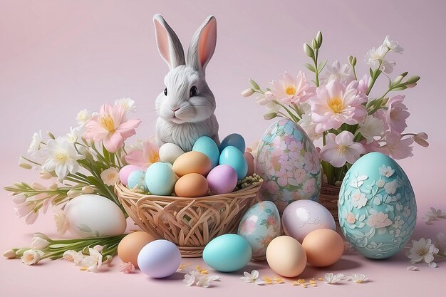 Generative AI Capturing Easters Charm with Serene Sunrises and Playful Bunnies