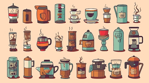 Photo generative ai coffee collection