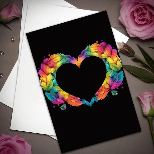 Generative Ai colorful and fun wedding invitation lgbt