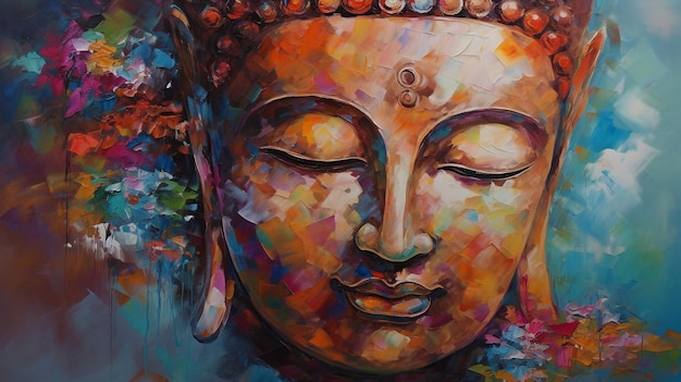 Generative AI created a stunning oil painting of Buddha