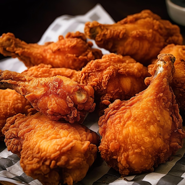 Generative AI Crispy Delights FingerLicking Fried Chicken and Breadcrumbs in Paper Box