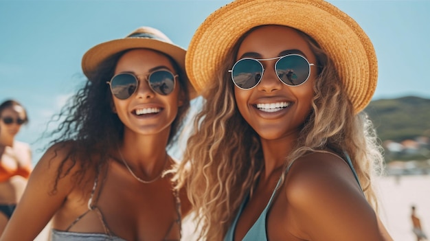 Generative AI Female Friends on Vacation