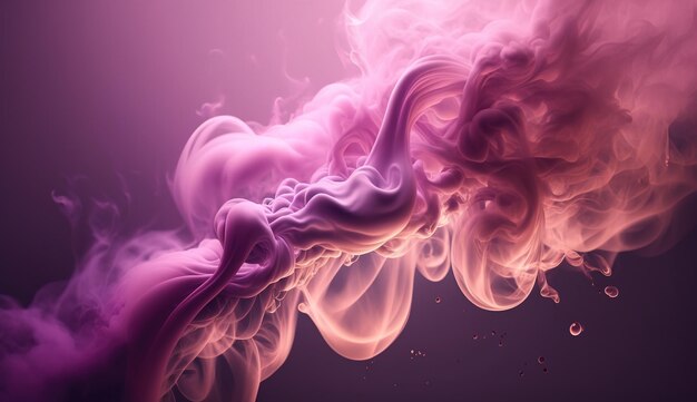 Generative AI Flowing light pink viva magenta smoke with splashes Soft fluid banner spring female