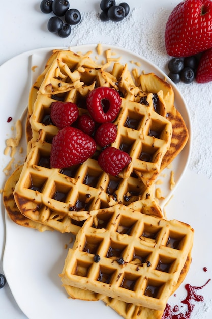 Generative AI food photographer waffles