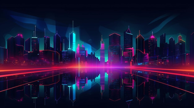 Generative AI has created a midnight cityscape of the neon metropolis