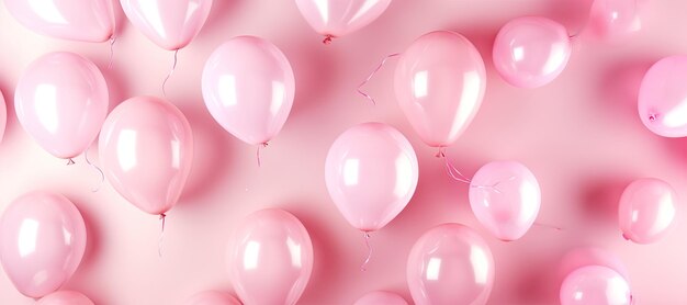 Generative AI illustration of birthday concept light pink balloon