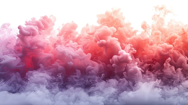 Generative AI Illustration of colorful smoke horizontal flow isolated