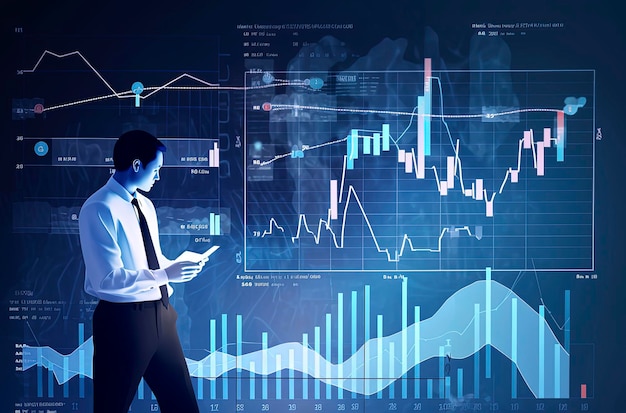 Generative AI illustration Healthcare business graph and data of Medical business growth Financial business plan