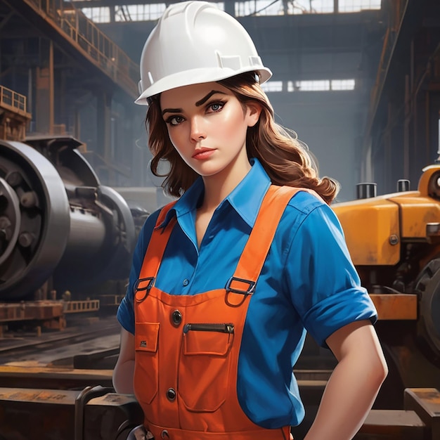 Generative ai illustration of a Industry maintenance engineer woman on site