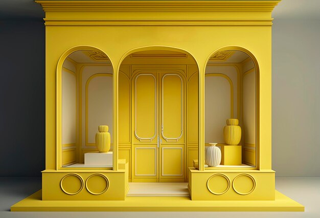 Generative AI illustration of Luxury Stores decorated in different colors with beautiful interior design