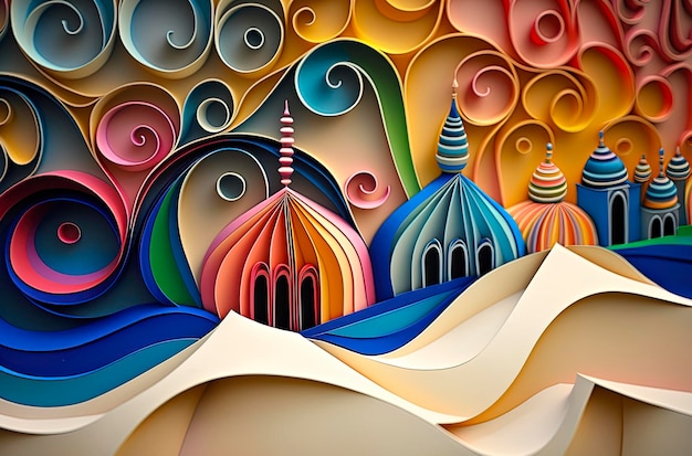 Generative AI illustration of muslim ramadan images background