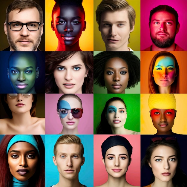 Photo generative ai illustration of people of various identities and colors