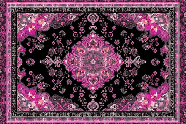 Generative AI illustration Retro Persian Carpet Design in different colors