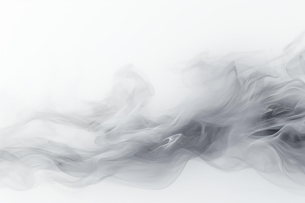 Generative AI Image of Gray Steam Smoke Flow on White Background