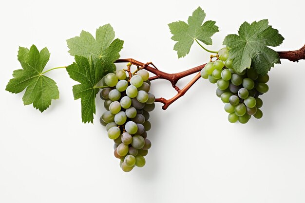 Generative AI Image of Green Grapes Plant on Isolated Background