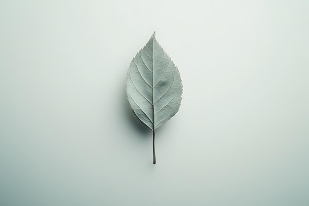 Photo generative ai image of perilla leaf with shadow on empty blank white background