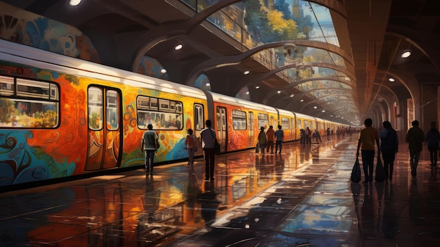 Generative AI Indian metro station concept