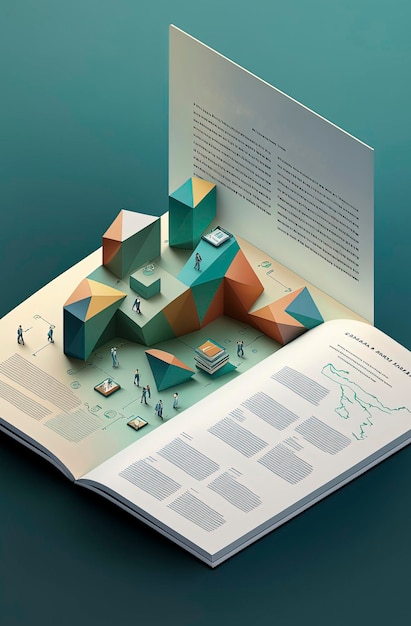 Generative AI of Isometric concept illustration of business analysis