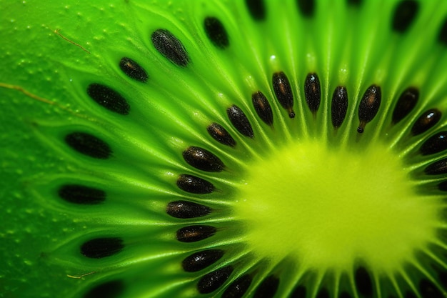 Generative AI Macro Fresh Kiwi textured background