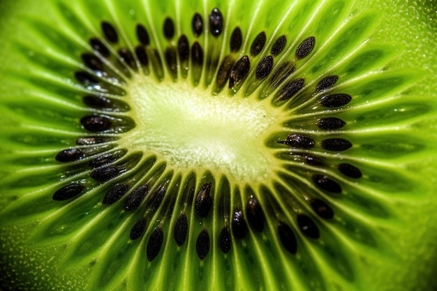 Generative AI Macro Fresh Kiwi textured background