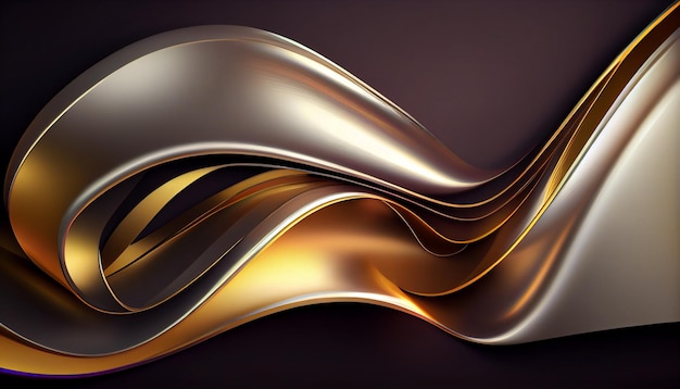 Generative AI Metallic Momentum A Dynamic Futuristic Background of Sleek Shapes and Metallic Colors