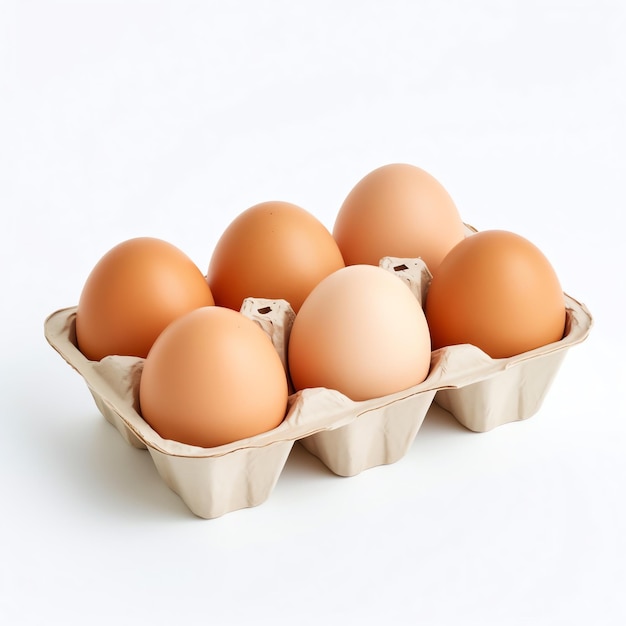 Generative AI Minimalist Eggs Fresh and Simple on White