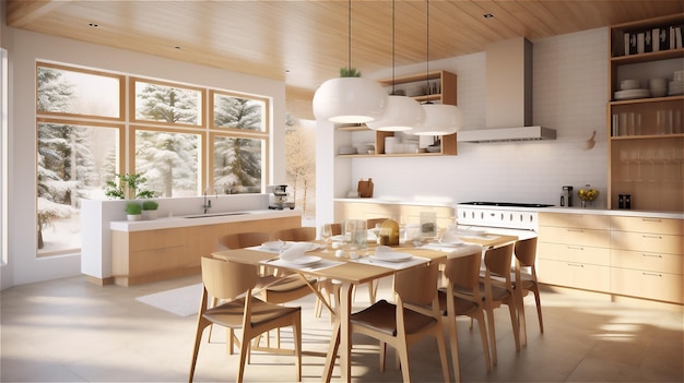 Generative AI Minimalist Elegance A ScandinavianInspired Kitchen