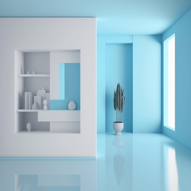 Generative ai minimalist living room interior design