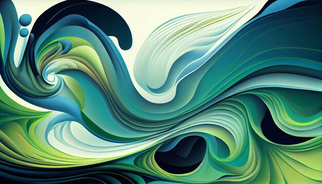 Generative AI Nature's Rhythm A Dynamic Background of Organic Waves that Captures the Essence of Nature