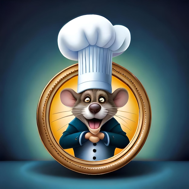 Generative AI Nice and adorable chef mouse