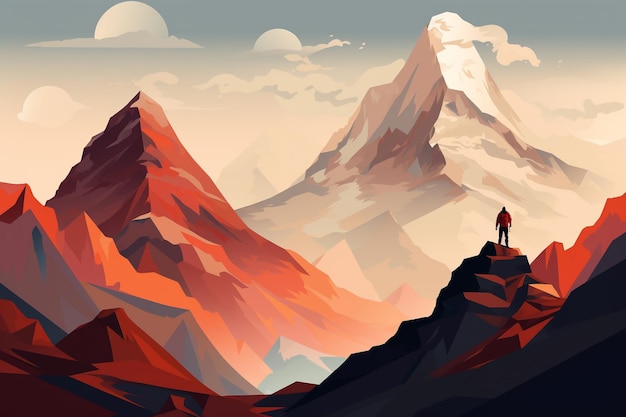 Generative AI Peak Wanderlust An Abstract Representation of Mountain Hiking