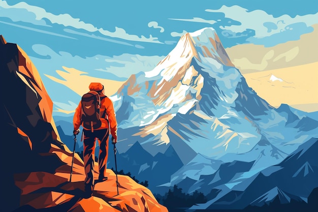 Generative AI Peak Wanderlust An Abstract Representation of Mountain Hiking