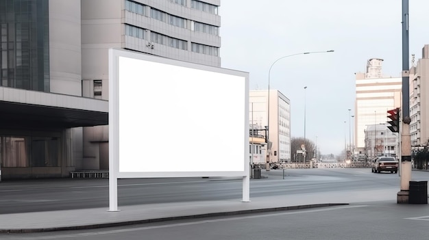 Generative AI Realistic street big billboard mock up blank for presentation advertising