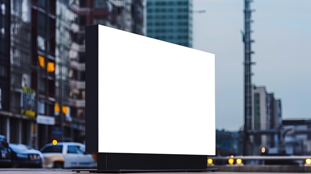 Generative AI Realistic street big billboard mock up blank for presentation advertising