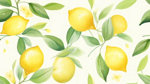 Generative AI Simple aquarelle lemon