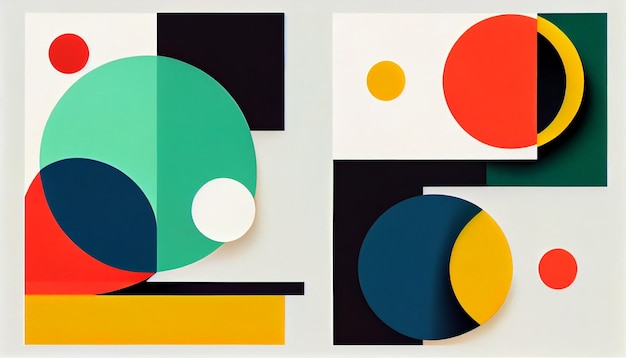 Generative AI Simplicity in Color A Bold and EyeCatching Geometric Composition