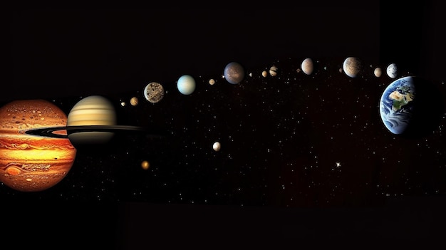 Generative AI solar system and space objects