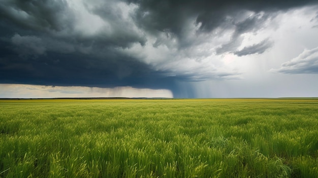 Generative AI storm clouds over a field