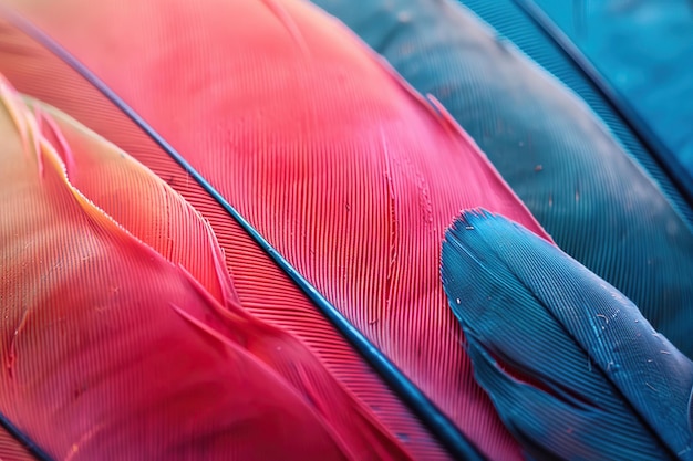 Photo generative ai on theme of beautiful texture bird feather for design natural abstract background