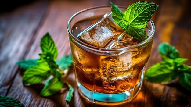 Generative AI with Cuba Libre with Ice and Mint