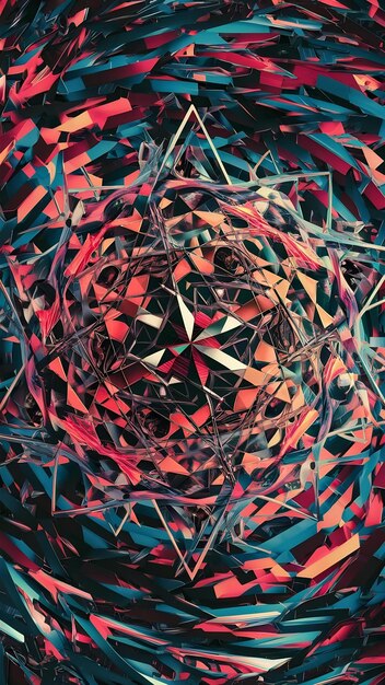 Photo generative art with geometric shapes abstract background