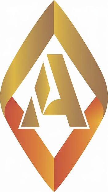 Photo generative illustration a logo with a gold and orange color with a large letter a in the middle