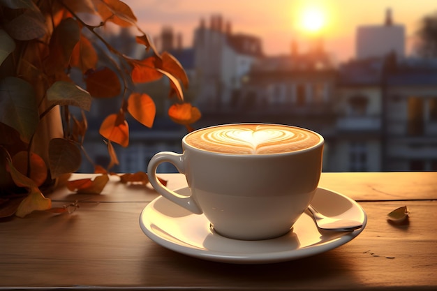 A Generous Cup of Coffee on a Wooden Tray