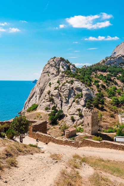 Genoese fortress on a summer day in Sudak Crimea